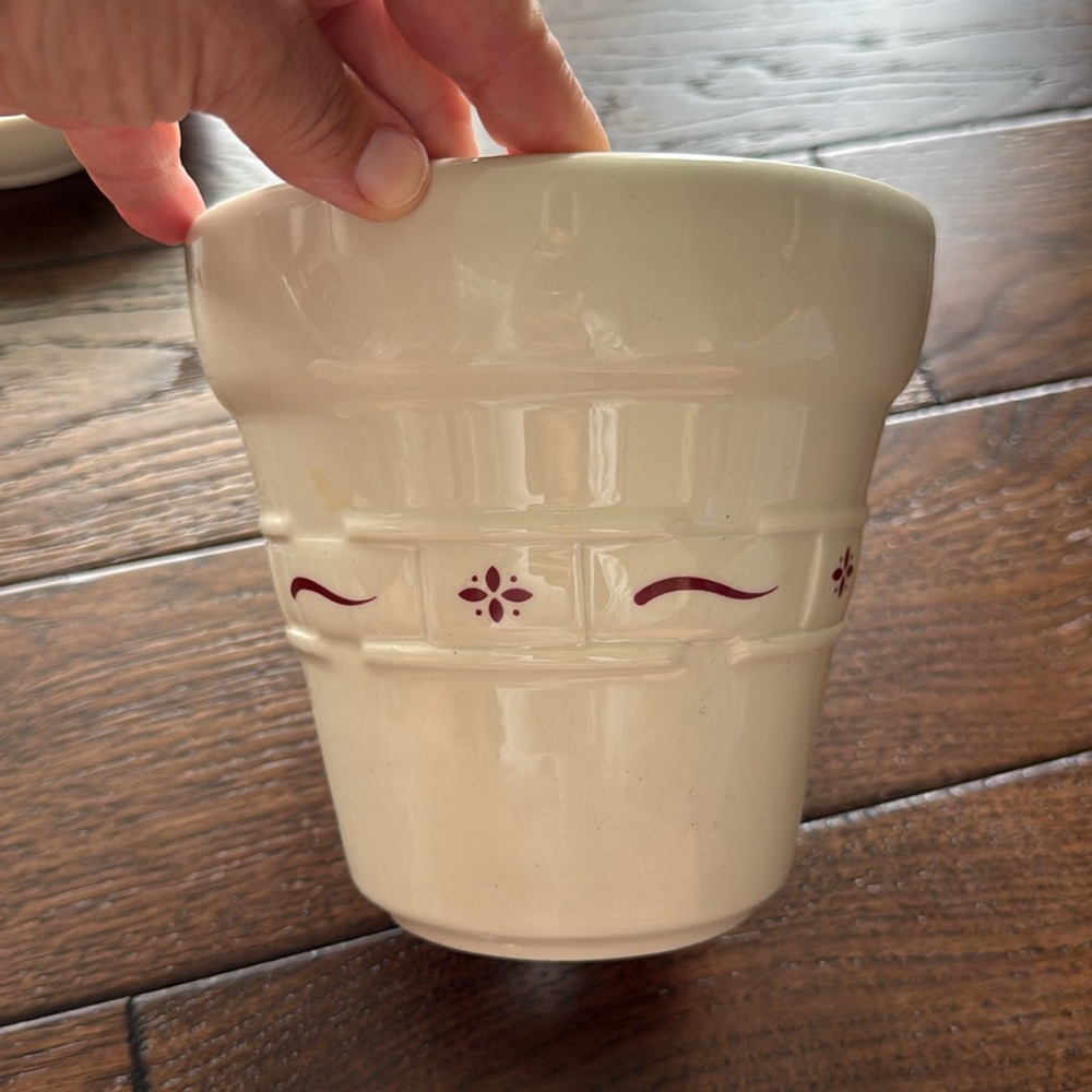 Vintage Longaberger Woven Traditions Large Red Flower Pot - Excellent Condition! - Picture 3 of 9